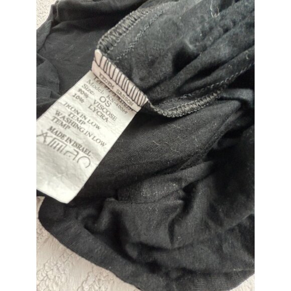 Kedem Sasson Womens One Size Black Asymmetrical Neckline Short Sleeve Blouse Top - Picture 4 of 8